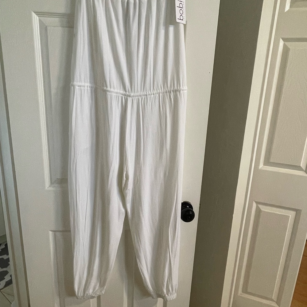 bobi White Strapless Jumpsuit - Picture 2 of 6